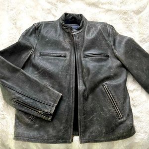 Men’s American Eagle Distressed Leather Jacket  Size L